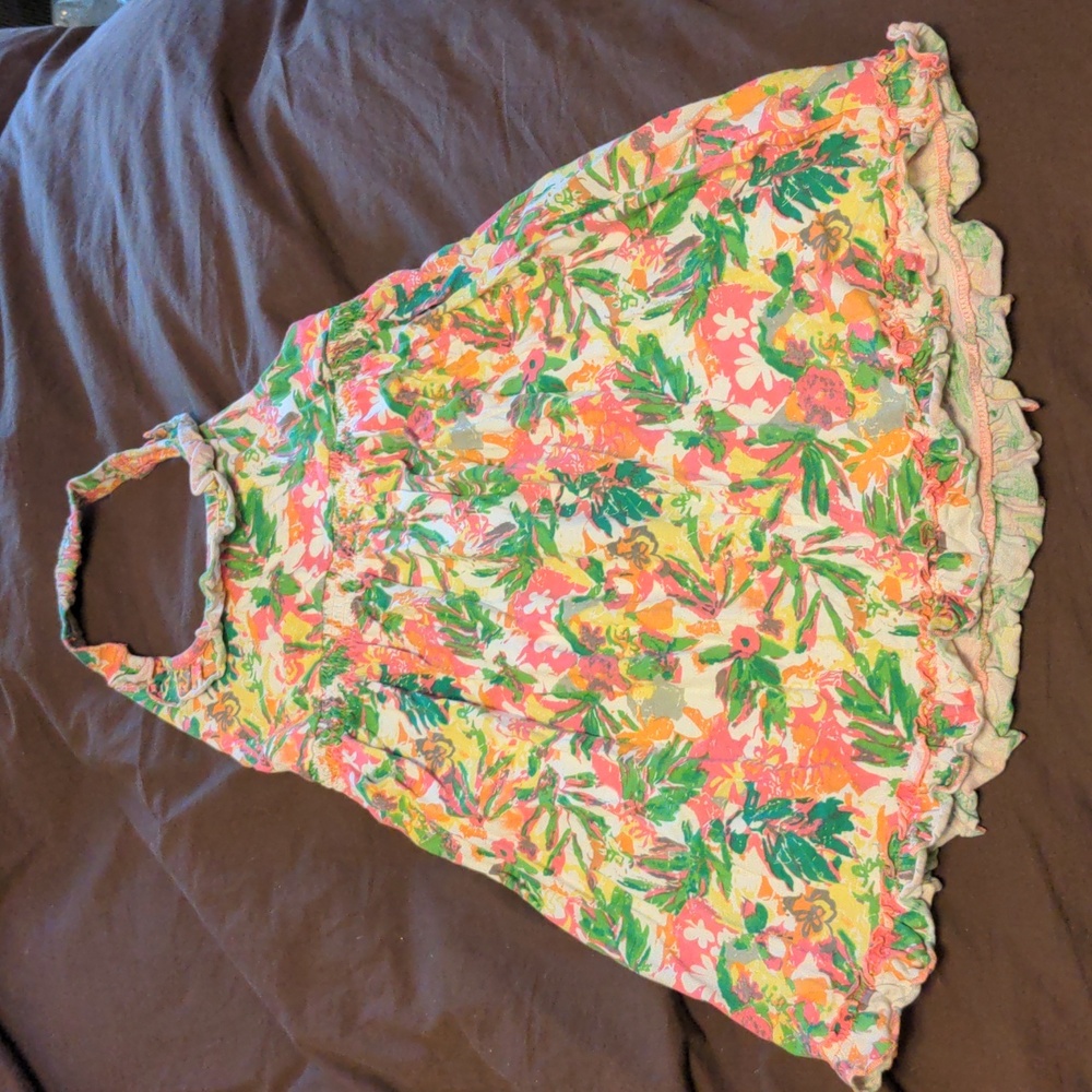 Floral cotton halter dress Girl size 10